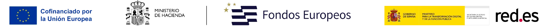 Logo Feder - Fondo Europeo de Desarrollo Regional, Ministerio de Hacieda, Red.es