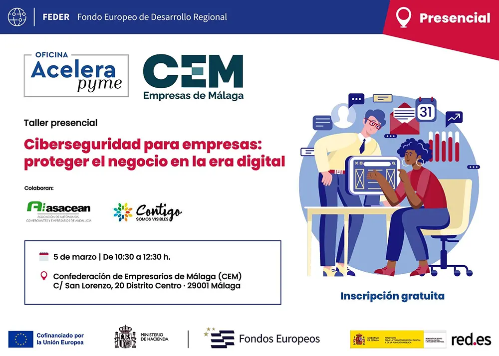Cartel taller ciberseguridad para empresas